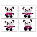 Cute Happy Panda wearing beautiful Dark Pink Baby Panda T-shirt